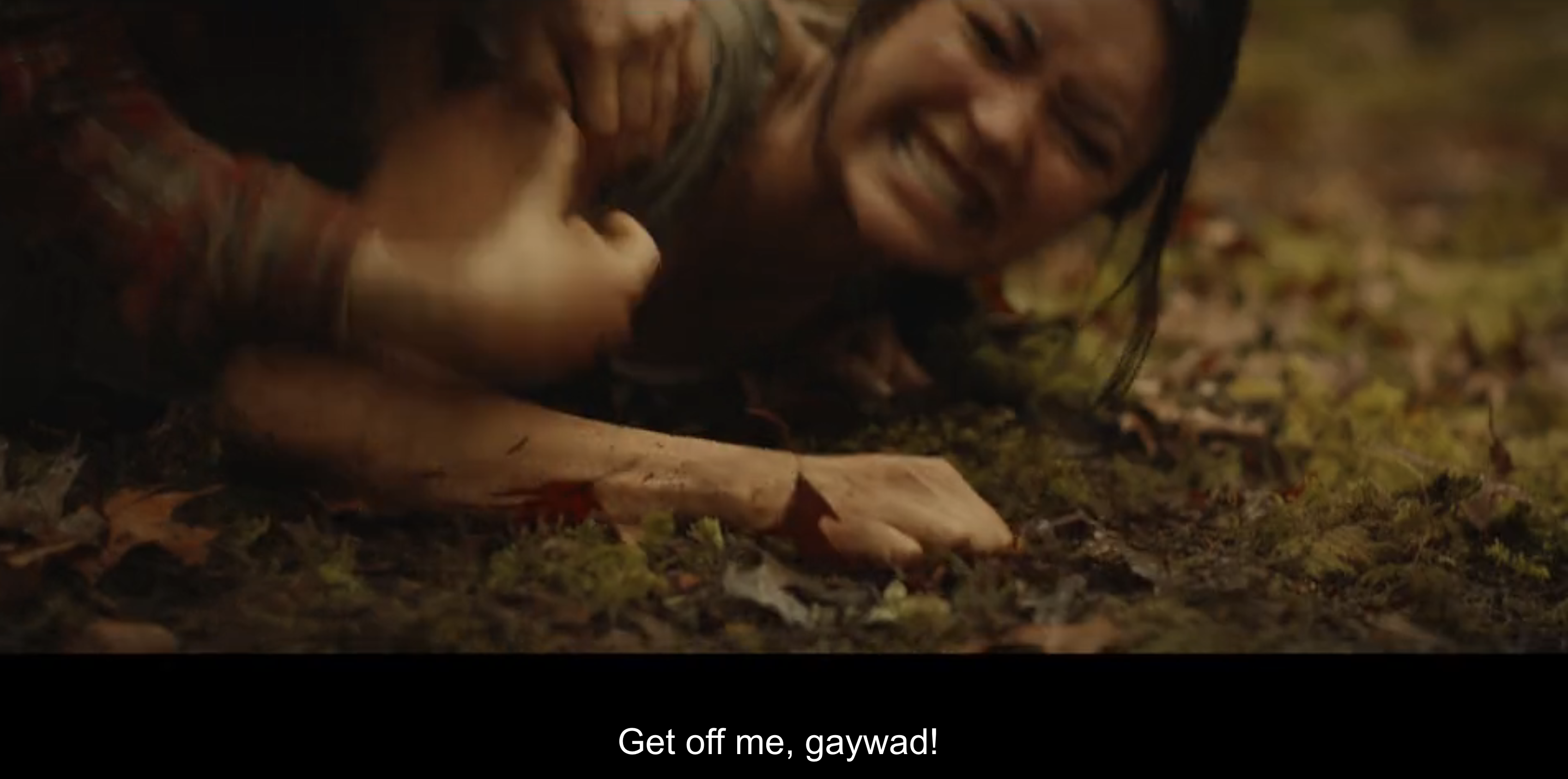 Mari shouting GET OFF ME, GAYWAD to Shauna